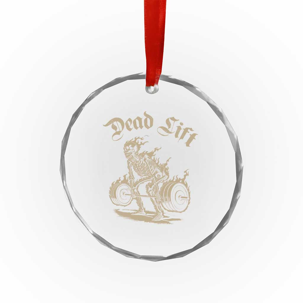 Funny Deadlifts Lifting Weights Gym Skeleton Crystal Glass Ornament - Wonder Print Shop