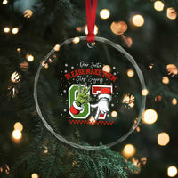Funny Dear Santa Please Make Them Stop Saying 67 Christmas Crystal Glass Ornament Six Seven Meme Xmas - Wonder Print Shop