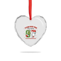 Funny Dear Santa Please Make Them Stop Saying 67 Christmas Heart Crystal Glass Ornament Six Seven Meme Xmas - Wonder Print Shop