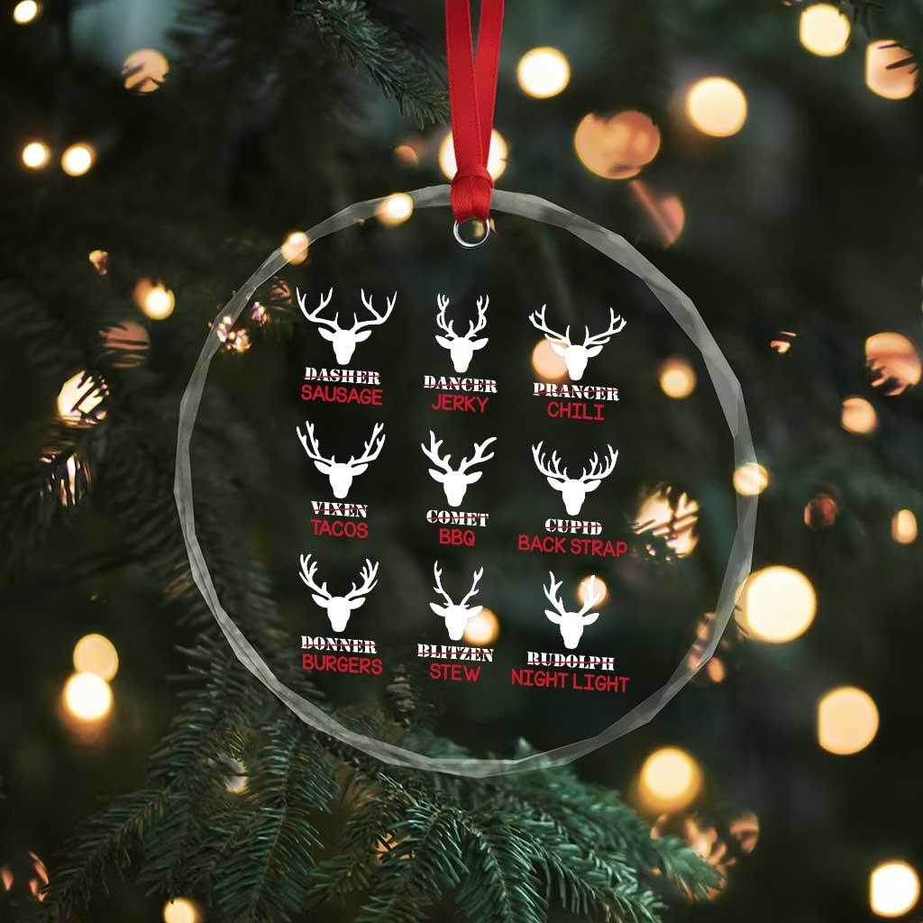 Funny Deer Hunting Crystal Glass Ornament Hunter of All Santa's Reindeer - Wonder Print Shop