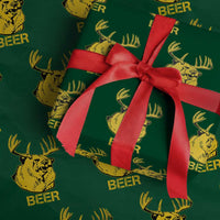Funny Deer Hunting Wrapping Paper Roll Bear Plus Deer Equals Beer USA Hunter