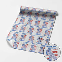 Funny Democracy Is Dying But Hey Nice Fireworks Wrapping Paper Roll Statue of Liberty Patriotic 4th of July American Flag - Wonder Print Shop
