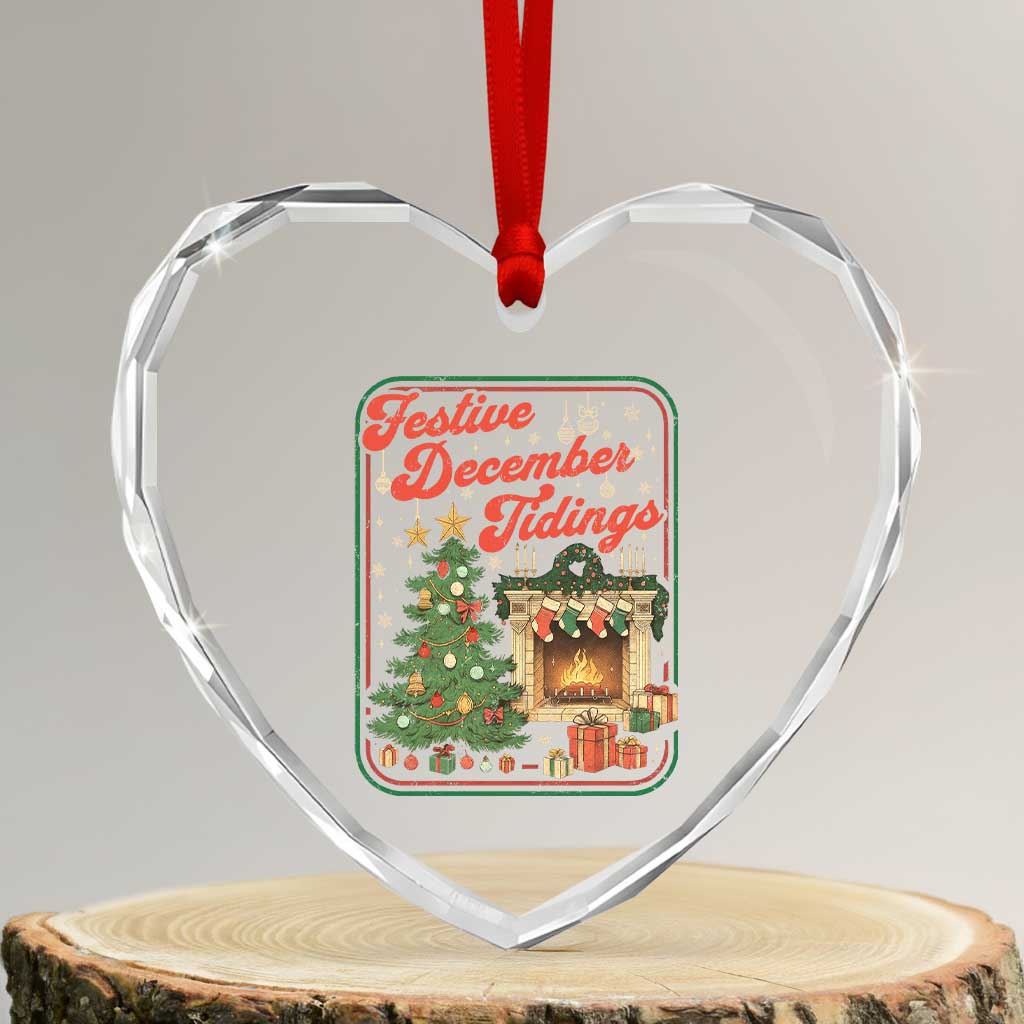 Funny Democrat Christmas Heart Crystal Glass Ornament Festive December Tiding Xmas Political Satire - Wonder Print Shop