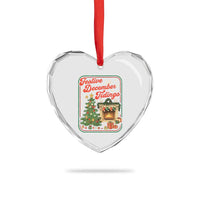 Funny Democrat Christmas Heart Crystal Glass Ornament Festive December Tiding Xmas Political Satire - Wonder Print Shop