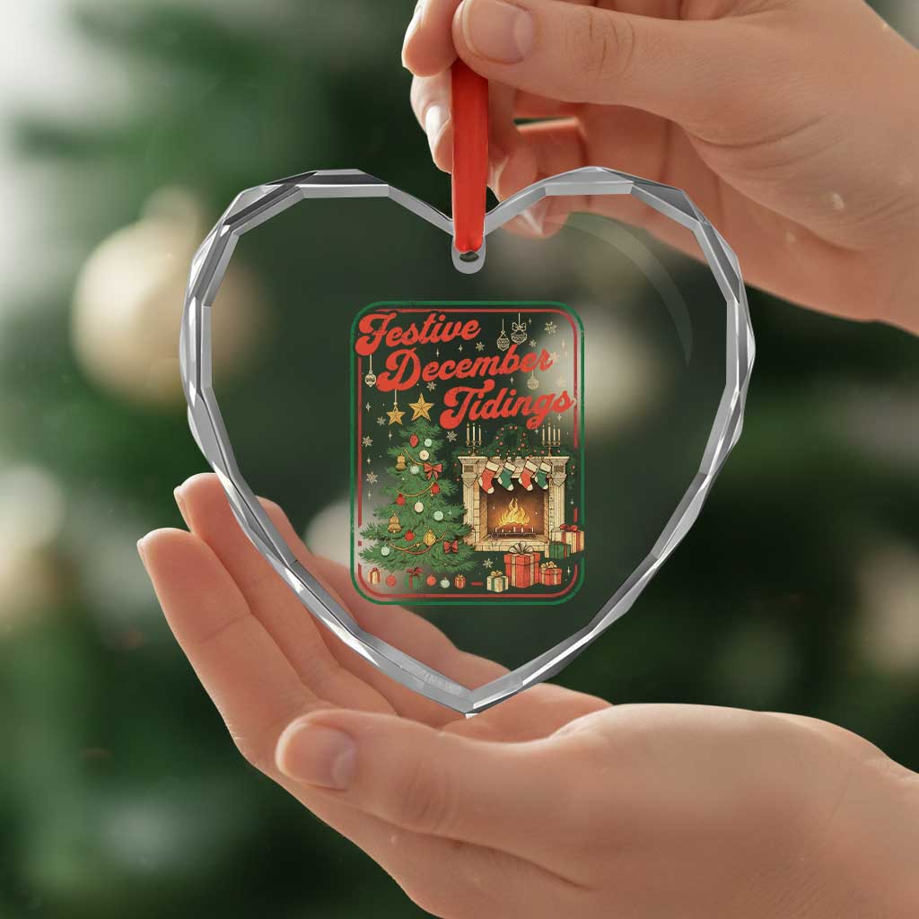 Funny Democrat Christmas Heart Crystal Glass Ornament Festive December Tiding Xmas Political Satire - Wonder Print Shop