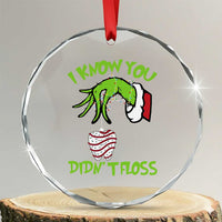 Funny Dental Christmas Crystal Glass Ornament I Know You Didnt Floss Dentist Holiday Humor - Wonder Print Shop