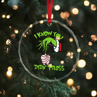 Funny Dental Christmas Crystal Glass Ornament I Know You Didnt Floss Dentist Holiday Humor - Wonder Print Shop