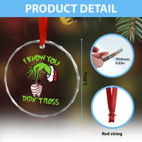 Funny Dental Christmas Crystal Glass Ornament I Know You Didnt Floss Dentist Holiday Humor - Wonder Print Shop