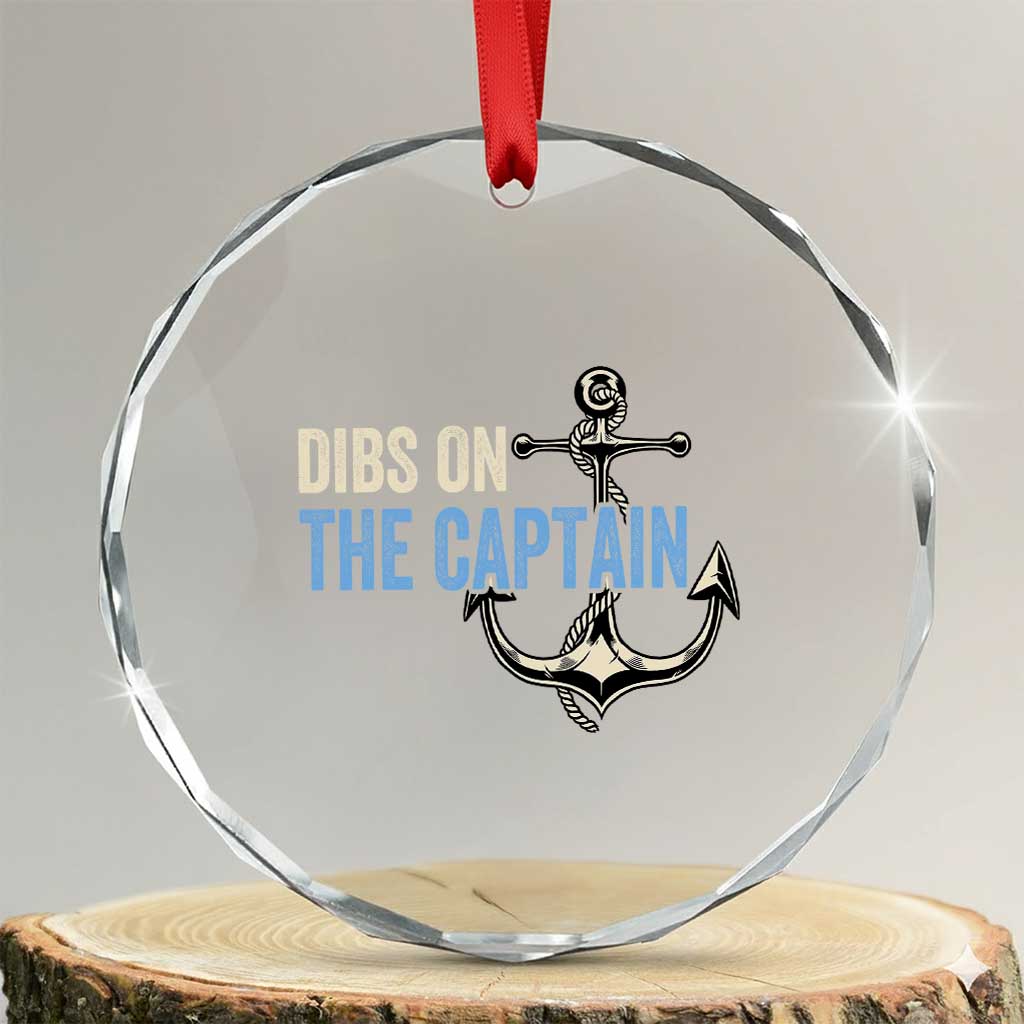 Funny Dibs On The Captain Crystal Glass Ornament Boating Boat Lover Anchor - Wonder Print Shop