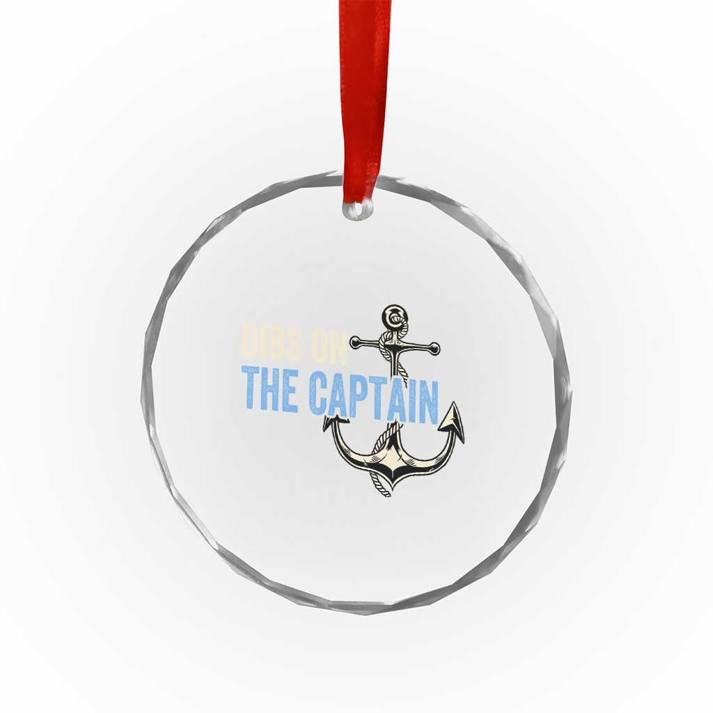 Funny Dibs On The Captain Crystal Glass Ornament Boating Boat Lover Anchor - Wonder Print Shop