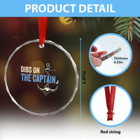 Funny Dibs On The Captain Crystal Glass Ornament Boating Boat Lover Anchor - Wonder Print Shop