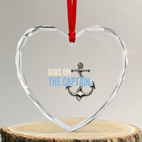 Funny Dibs On The Captain Heart Crystal Glass Ornament Boating Boat Lover Anchor - Wonder Print Shop