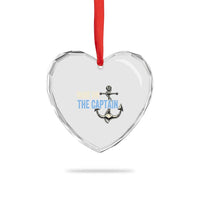 Funny Dibs On The Captain Heart Crystal Glass Ornament Boating Boat Lover Anchor - Wonder Print Shop