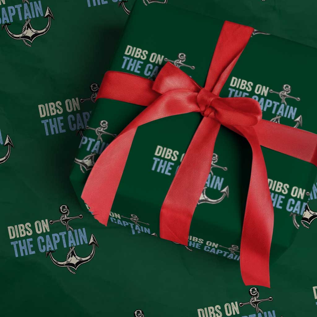 Funny Dibs On The Captain Wrapping Paper Roll Boating Boat Lover Anchor - Wonder Print Shop
