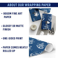 Funny Dibs On The Captain Wrapping Paper Roll Boating Boat Lover Vintage Anchor - Wonder Print Shop