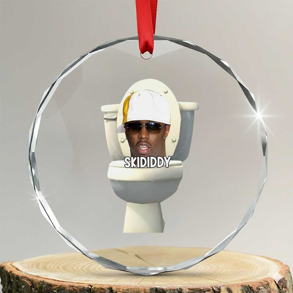 Funny Diddy Crystal Glass Ornament Diddy Skibidi Toilet Meme - Wonder Print Shop