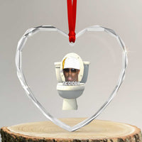 Funny Diddy Heart Crystal Glass Ornament Diddy Skibidi Toilet Meme - Wonder Print Shop