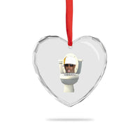 Funny Diddy Heart Crystal Glass Ornament Diddy Skibidi Toilet Meme - Wonder Print Shop