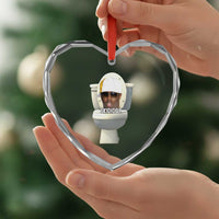 Funny Diddy Heart Crystal Glass Ornament Diddy Skibidi Toilet Meme - Wonder Print Shop