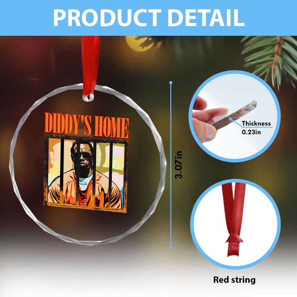 Funny Diddy's Home Diddy Party Crystal Glass Ornament TS09