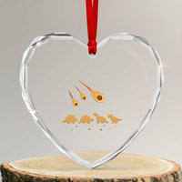 Funny Dino Chicken Nuggets Meteor Shower Heart Crystal Glass Ornament Food Lover