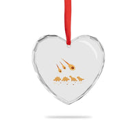 Funny Dino Chicken Nuggets Meteor Shower Heart Crystal Glass Ornament Food Lover