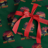Funny Dinosaur Baseball Meteorite Wrapping Paper Roll Not Today