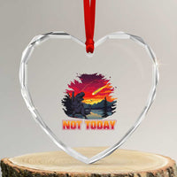 Funny Dinosaur Baseball Meteorite Heart Crystal Glass Ornament Not Today