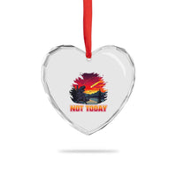 Funny Dinosaur Baseball Meteorite Heart Crystal Glass Ornament Not Today