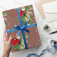 Funny Dinosaur Christmas Santa Claus Riding Dino Wrapping Paper Roll - Wonder Print Shop