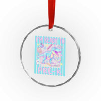 Funny Dinosaur First Day of School Pre-k Kindergarten Crystal Glass Ornament I'm Ready To Pre K