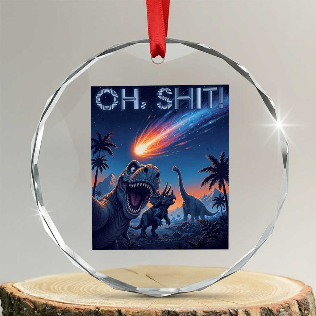 Funny Dinosaur Meteorite Crystal Glass Ornament Astronomy Lover Gift