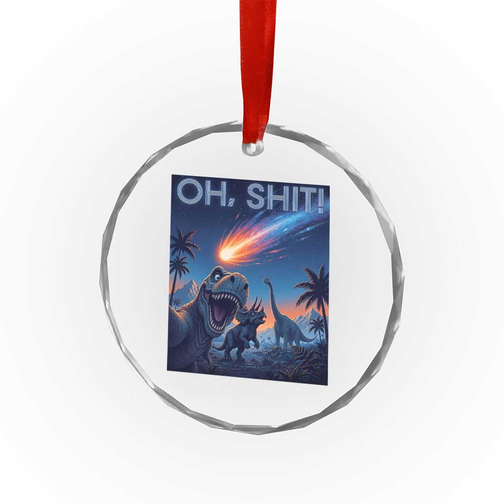 Funny Dinosaur Meteorite Crystal Glass Ornament Astronomy Lover Gift