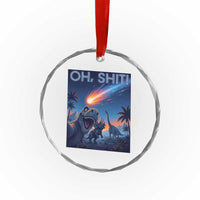 Funny Dinosaur Meteorite Crystal Glass Ornament Astronomy Lover Gift