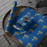Funny Dinosaur Playing Ice Hockey Wrapping Paper Roll Gift For Dino Lovers - Wonder Print Shop