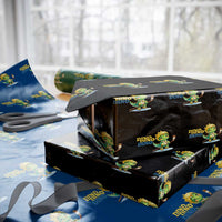 Funny Dinosaur Playing Ice Hockey Wrapping Paper Roll Gift For Dino Lovers - Wonder Print Shop