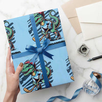 Funny Dinosaur Playing Ice Hockey Wrapping Paper Roll Hockeysaurus Gift For Kids - Wonder Print Shop