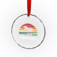 Funny Dinosaur Tennis Player Gift Crystal Glass Ornament Tennisaurus - Wonder Print Shop