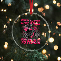 Funny Dirt Bike Girl Crystal Glass Ornament Born To Ride Dirt Bikes Forced To Go To School TS14
