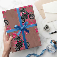 Funny Dirt Bike Girl Wrapping Paper Roll Born To Ride Dirt Bikes Forced To Go To School - Wonder Print Shop
