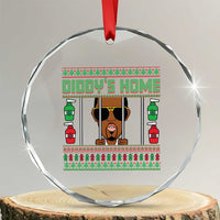 Funny Dirty Christmas Diddy's Home Diddy Party Crystal Glass Ornament TS09