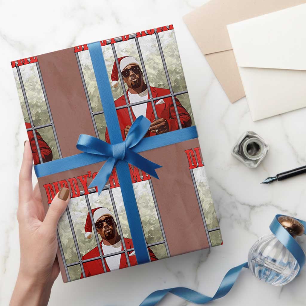Funny Dirty Christmas Santa Diddy's Home Wrapping Paper Roll - Wonder Print Shop