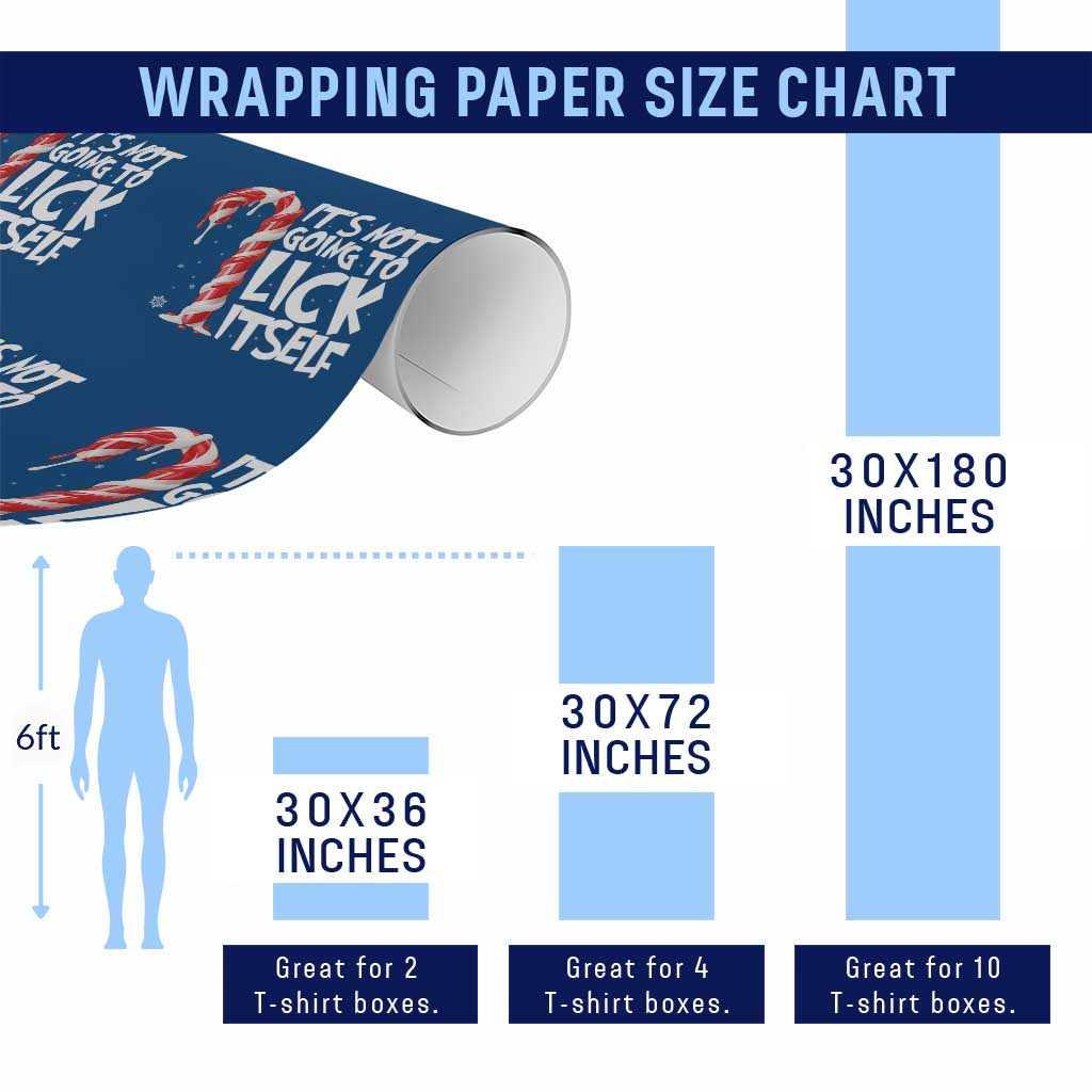 Funny Dirty Christmas Wrapping Paper Roll It's Not Going To Lick Itself Adult Humor Cringe Candy Cane - Wonder Print Shop