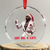 Funny Dirty Hiphop Xmas Crystal Glass Ornament Got Oil 4 Life Diddy Party TS09