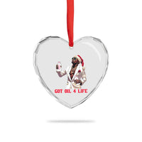 Funny Dirty Hiphop Xmas Heart Crystal Glass Ornament Got Oil 4 Life Diddy Party - Wonder Print Shop