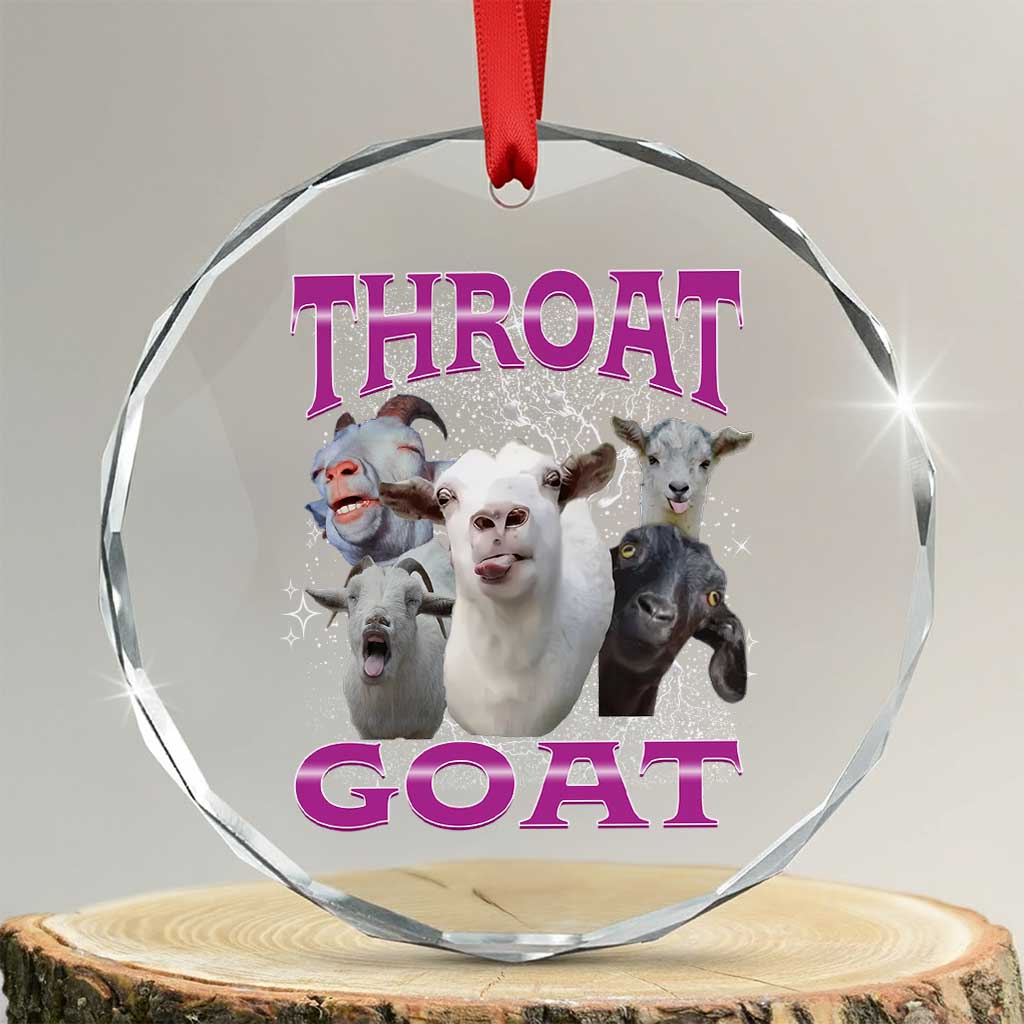 Funny Dirty Humor Crystal Glass Ornament Throat Goat - Wonder Print Shop