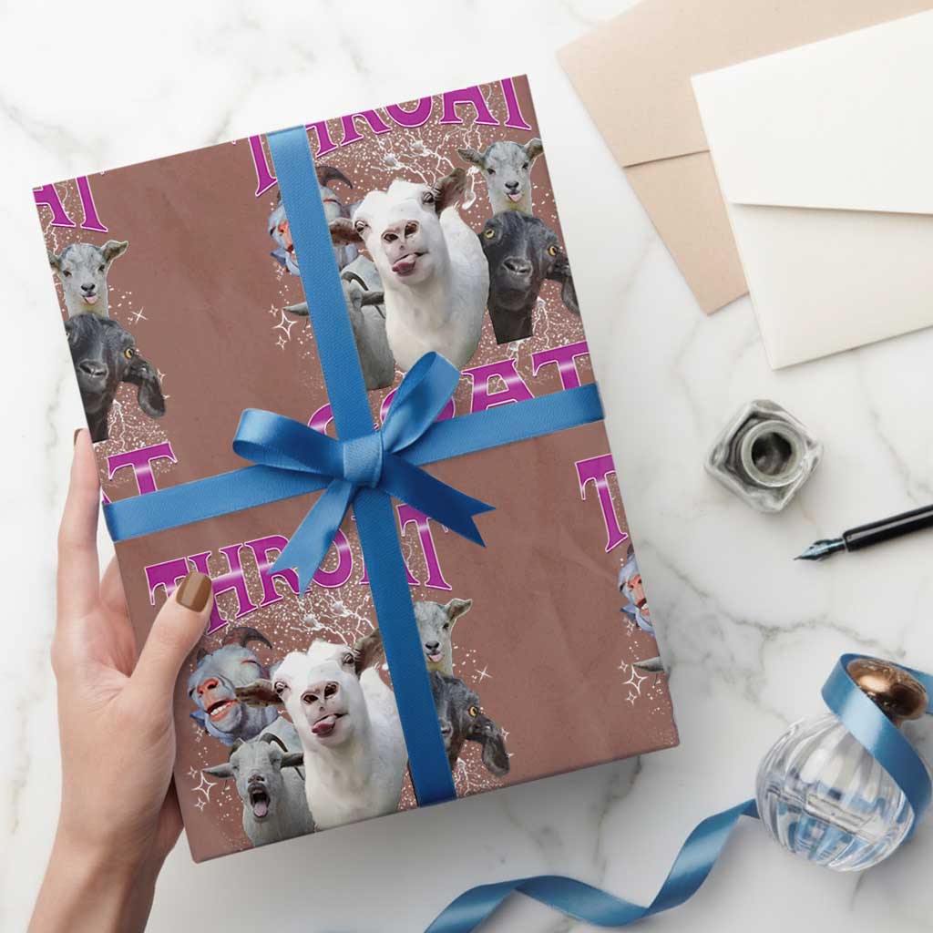 Funny Dirty Humor Wrapping Paper Roll Throat Goat - Wonder Print Shop