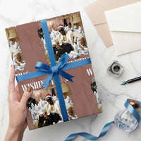 Funny Dirty Santa Diddy Christmas Wrapping Paper Roll Wishing You A White Christmas Santa Hat - Wonder Print Shop