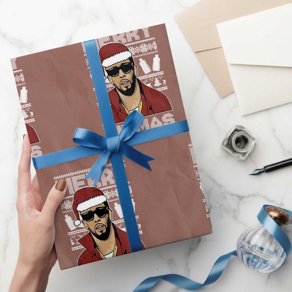 Funny Dirty Santa Diddy Merry Fitmas Wrapping Paper Roll - Wonder Print Shop