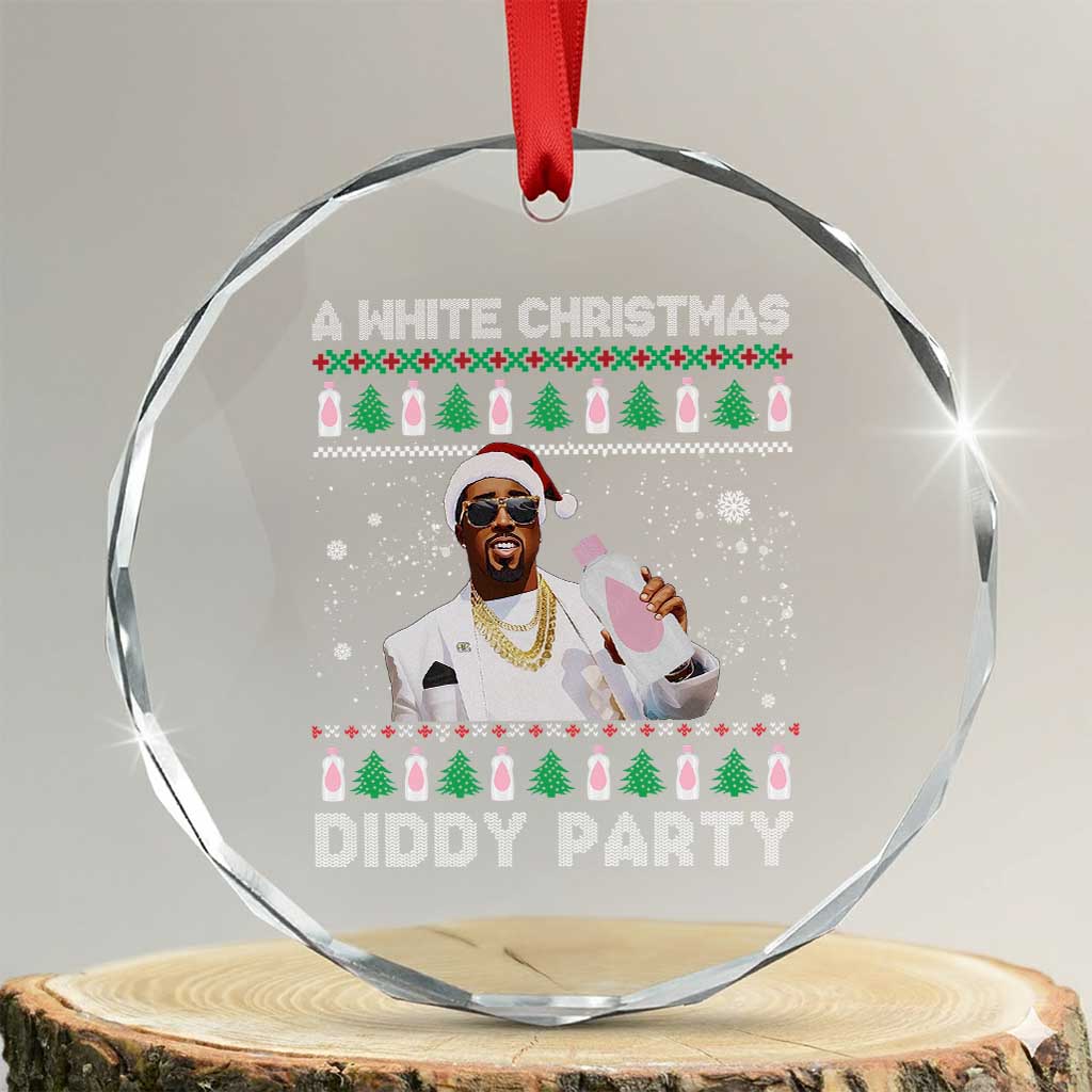 Funny Dirty Santa Diddy Xmas Crystal Glass Ornament A White Xmas Diddy Party Snowflake TS11